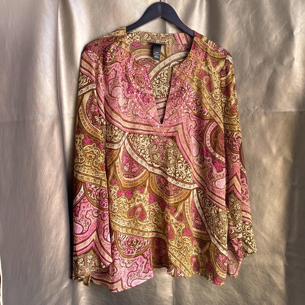 Lane Bryant Beaded Bling Detail Tunic sz 18/20